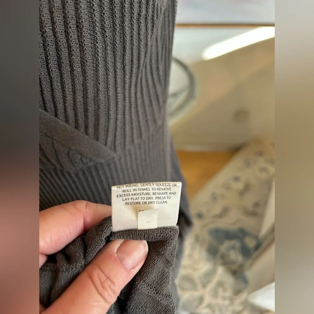 EILEEN FISHER Refined Viscose Pleat Kick Surplice Knee Length Dress, XL NWT - Picture 12 of 15